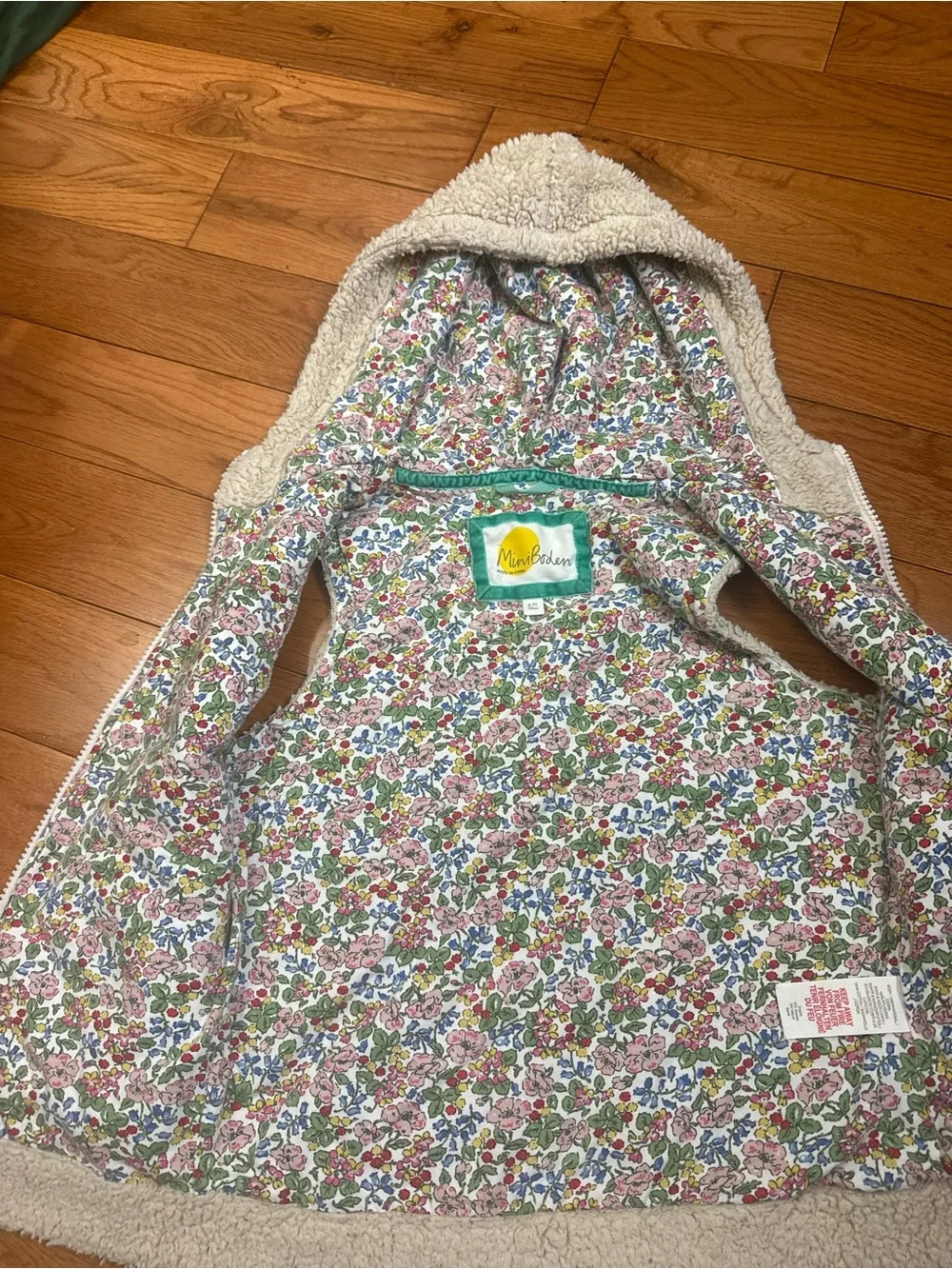 Mini Boden Girls Sherpa Hooded Vest